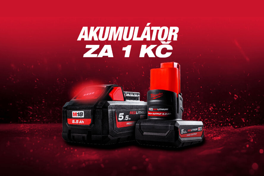 Speciální akce Milwaukee Akumulátor za 1kč