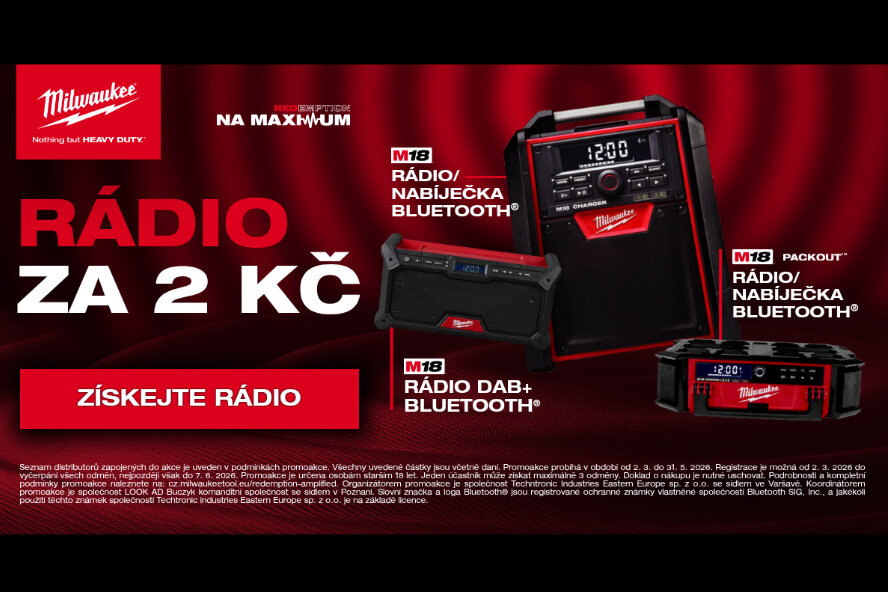 Speciální akce Milwaukee aku rádio za 2kč