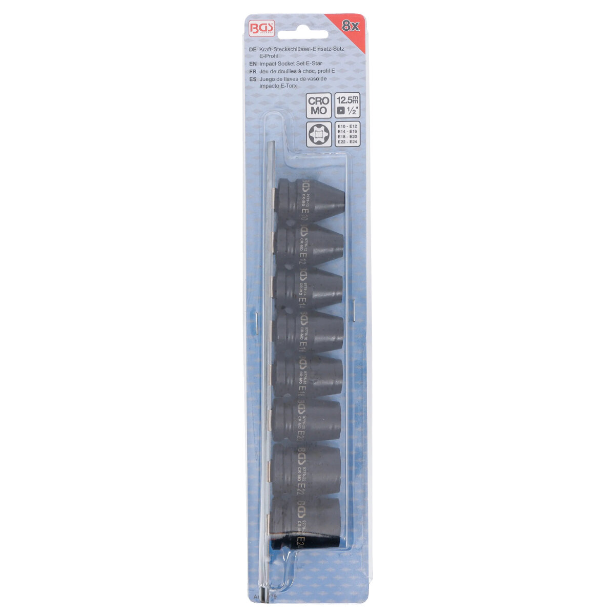 Sada nástrčných hlavic Torx 1/2" - 8 dílů