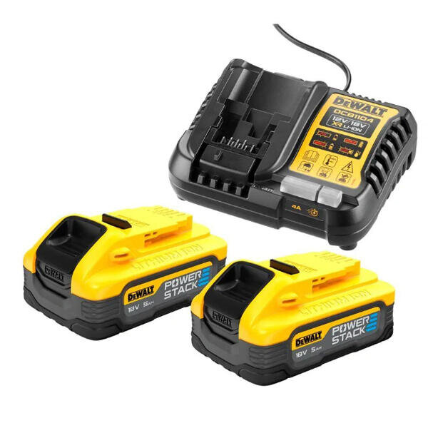 Aku článek DCBP518 18V 5,0Ah PowerStack 2x + nabíječka DCB1104