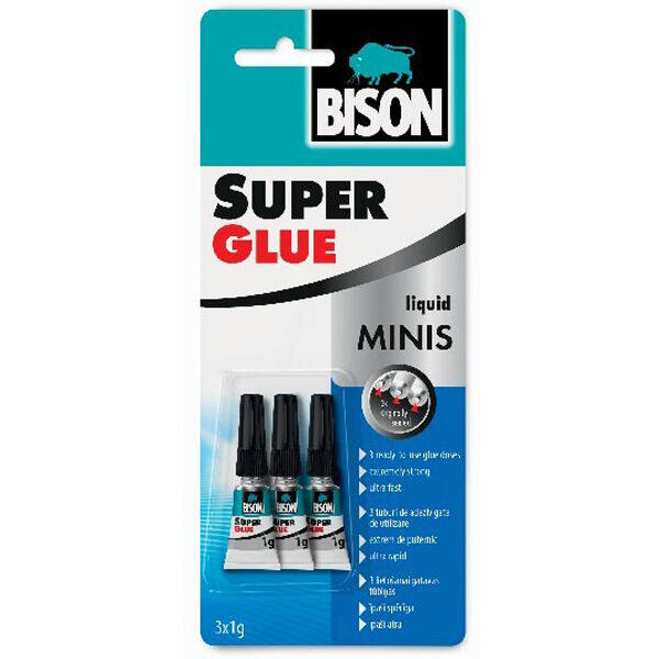 Bison lepidlo vteřinové Super Glue Minis 3x 1g