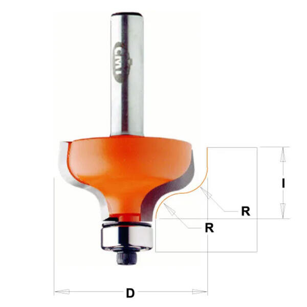 Fréza profilová s ložiskem R 4 28,7x13mm s 8