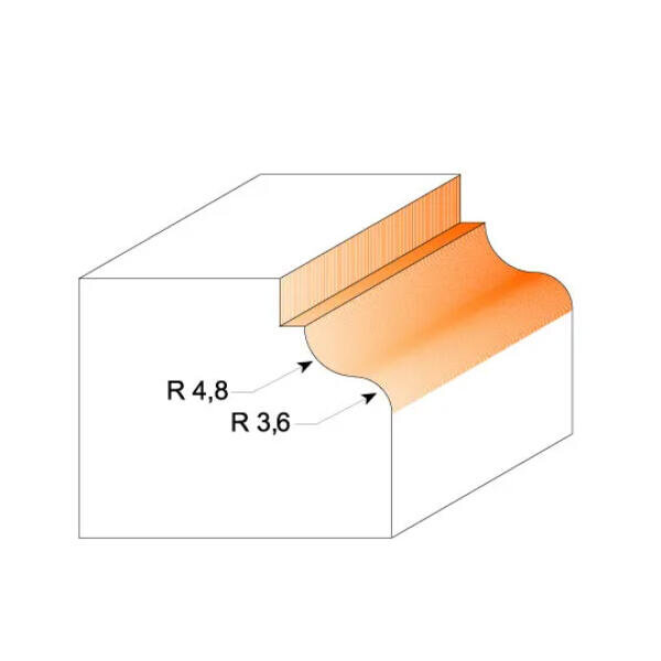 Fréza profilová s ložiskem R4,8-3,6 34,2x13mm s 8