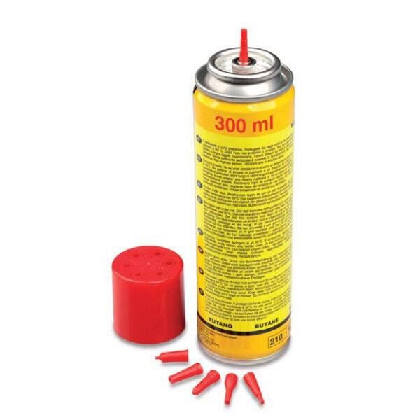 Plyn BUTAN 300ml/170g + 6 adaptérů