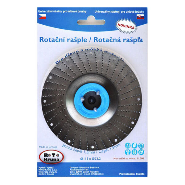 Rašple rotační lehká 115mm - 1,5mm