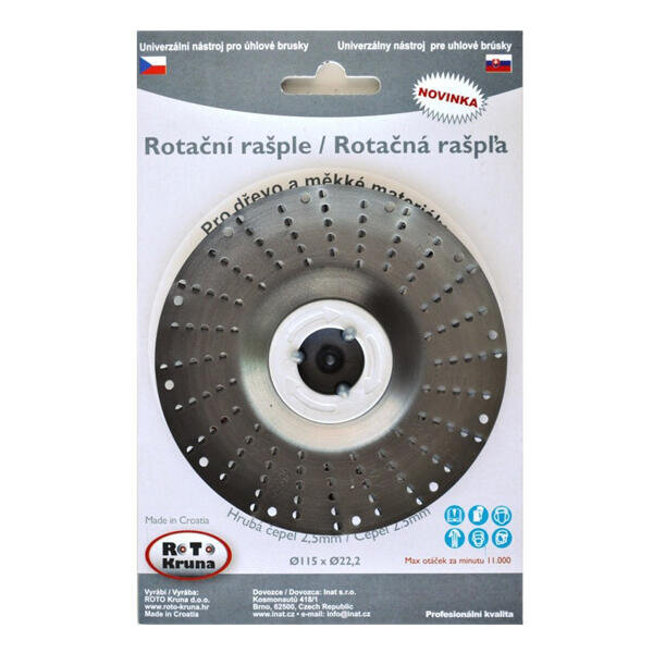 Rašple rotační lehká 115mm - 2,5mm