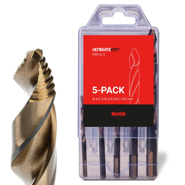 Sada vrtáků 4-10mm FlowStep Co5% 5d